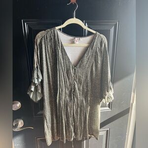 Dolan from Anthropologie Gold Shimmer Blouse